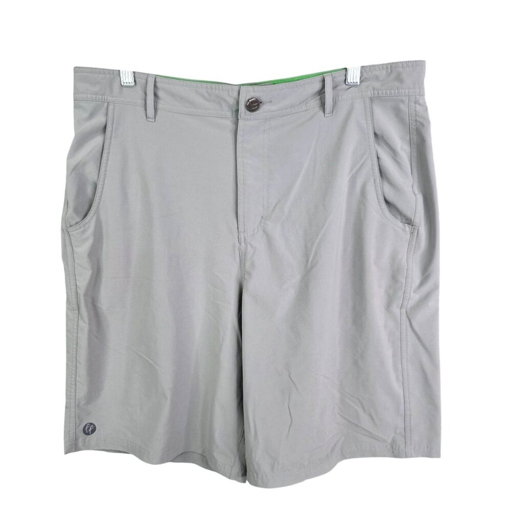 Mens Free Fly Gray Performance Golf Shorts 10" Inseam Polyester Stretch Size 36